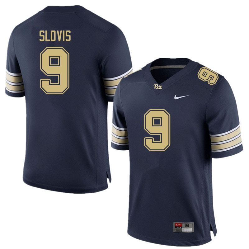 Men #9 Kedon Slovis Pitt Panthers College Football Jerseys Sale-Navy